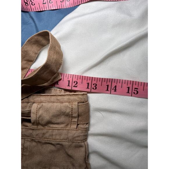 Free People One Penny tan high waisted pleated raw hem shorts womens 2 boho - Picture 7 of 10